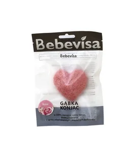 Gąbka Konjac do twarzy Serce Różana Bebevisa - Akcesoria do oczyszczania twarzy - miniaturka - grafika 2