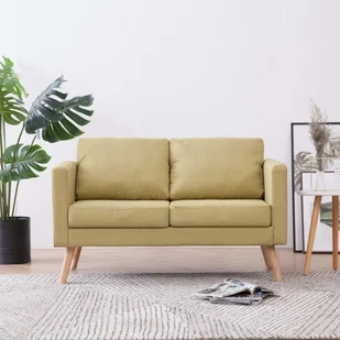 vidaXL vidaXL 2-osobowa sofa tapicerowana tkaniną, zielona - Sofy i kanapy vidaXL vidaXL 2-osobowa sofa tapicerowana tkaniną, zielona - Sofy i kanapy - miniaturka - grafika 1