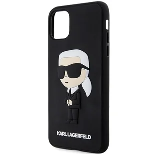 Karl Lagerfeld KLHCN613DRKINK iPhone 11 / Xr 6.1" czarny/black hardcase Rubber Ikonik 3D - Etui i futerały do telefonów - miniaturka - grafika 6