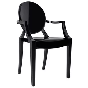 King Home Krzesło 52,5x55,5x92,5cm Louis czarne 124.APC.CZARNY - Krzesła - miniaturka - grafika 1