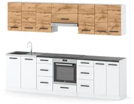 Meble kuchenne - Meble Kuchenne Nowoczesne Roma 2.8m Kuchnia Modułowa Pojemna Wotan Biała - miniaturka - grafika 1