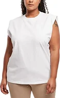 Koszulki i topy damskie - Urban Classics Women's Ladies Organic Heavy Padded Shoulder Tank Top t-shirt, biały, XXL - miniaturka - grafika 1
