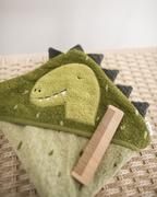 Maskotki i pluszaki - Trixie, Bawełniany ręcznik z kapturem Dinozaur, zielony, 75 x 75 cm - miniaturka - grafika 1