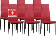 Krzesła - Krzesła do jadalni Albatros MILANO zestaw 6 sztuk, czerwone - tapicerowane krzesło z pokryciem z imitacji skóry, nowoczesny stylowy design przy stole jadalnym - krzesło kuchenne lub krzesło do jadalni o dużej nośności do 110 kg - miniaturka - grafika 1
