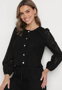 Czarna Haftowana Koszula z Bawełny Fonarose - Koszule damskie - miniaturka - grafika 1