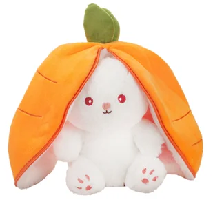 Maskotka Królik pluszowa Pluszak Marchewka Uszy 25cm 2w1 Przytulanka MIŚ - Maskotki i pluszaki - miniaturka - grafika 1