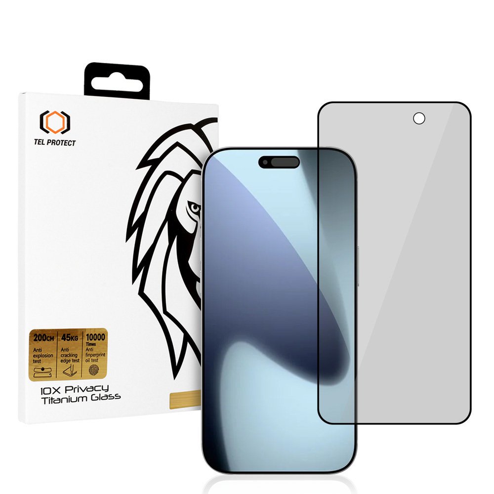 Hartowane szkło Tel Protect 10X Privacy Titanium do Iphone 17 Pro