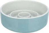 Miski dla psów - Trixie Slow Feeding, miska ceramiczna, dla psa/kota, szaro/niebieska, 0.45 l/? 14 cm, spowalniająca jedzenie - miniaturka - grafika 1