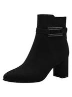 Botki damskie - MARCO TOZZI Damskie botki Zip+Slip 2-25322-43, czarny, 36 EU - miniaturka - grafika 1