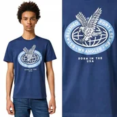 Koszulki męskie - Wrangler AMERICANA TEE GRANATOWY T-SHIRT BAWEŁNIANA KOSZULKA NADRUK XXL - miniaturka - grafika 1