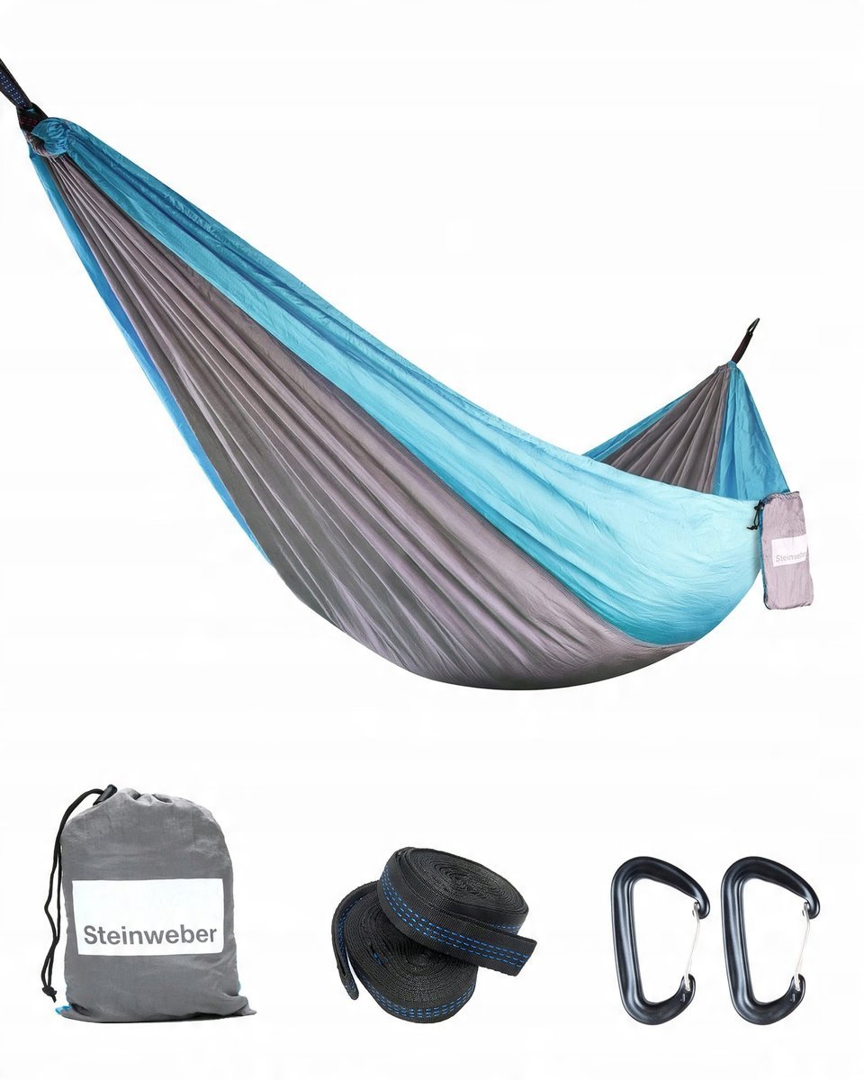 Hamak Z Drążkiem Ce Niebieski 250 Kg 280 X 160
