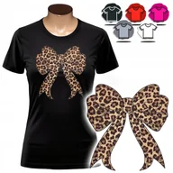 Koszulki i topy damskie - KOSZULKA DAMSKA Z NADRUKIEM T-SHIRT - WZÓR KOKARDKA PANTERKA PREZENT - L - miniaturka - grafika 1