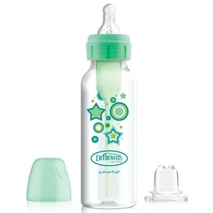 Dr.Browns SB81603 Butelka standard 250ml Options + dekorowana ze smoczkiem 6+ i ustnikiem niekapkiem zielona ][ MA_779770 - Butelki dla niemowląt - miniaturka - grafika 1