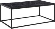 Ławy i stoliki kawowe - Stolik kawowy WOHNLING 100x60x40 cm o marmurowym wyglądzie w kolorze czarnym, stolik do salonu z metalową ramą, stolik rozkładany kwadratowy stolik do salonu, stolik boczny - miniaturka - grafika 1