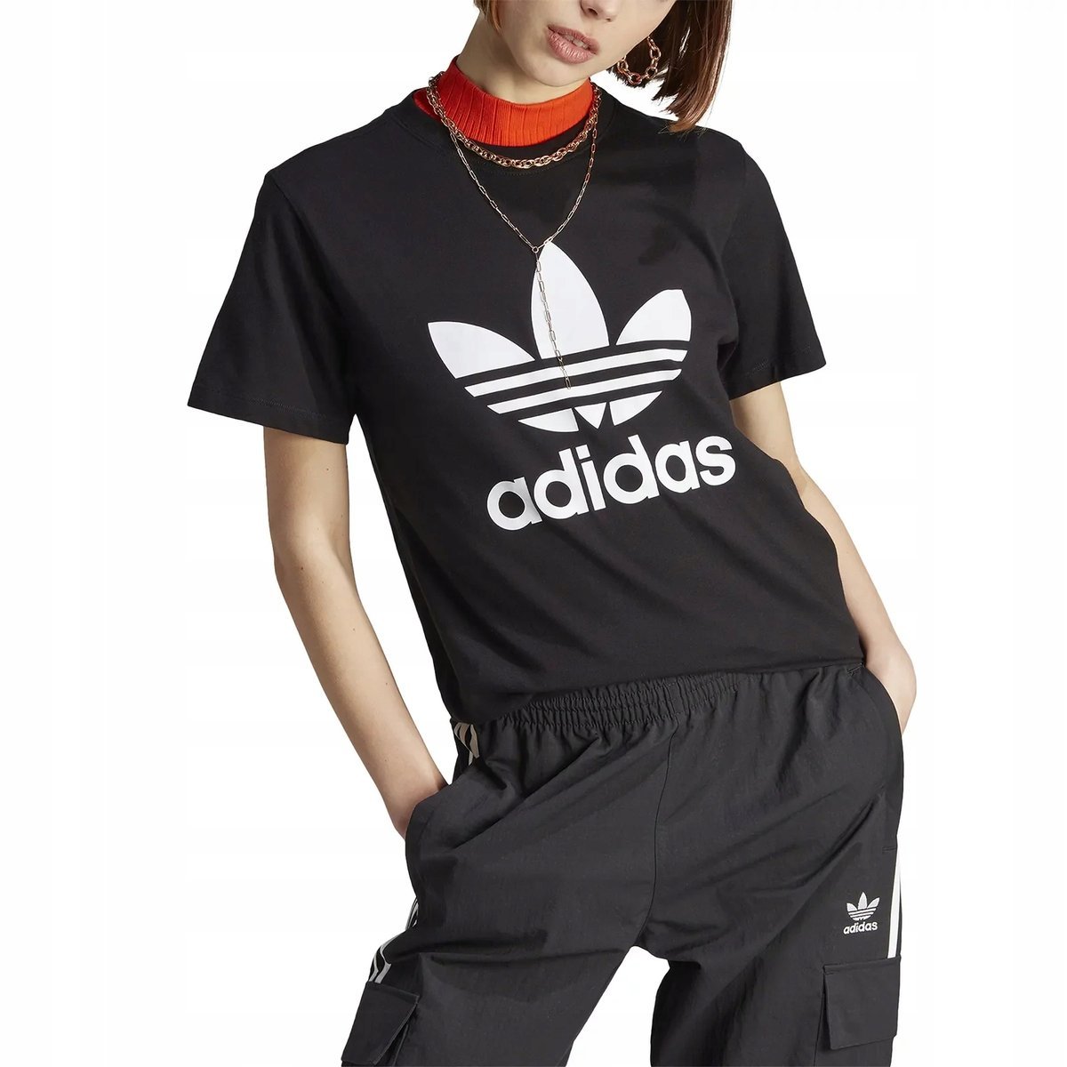 ADIDAS CZARNY T-SHIRT KOSZULKA NADRUK IK4035 M