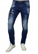 Spodnie męskie - Spodnie jeansowe męskie granatowe r.33 Refree 9250 - miniaturka - grafika 1