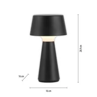 Lampy stojące - JUST LIGHT. Abera czarna plastikowa ładowalna lampa stołowa LED IP54 - miniaturka - grafika 1