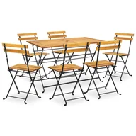 Meble ogrodowe - vidaXL 7-cz. zestaw składanych mebli ogrodowych, lite drewno akacjowe 3058156 - miniaturka - grafika 1