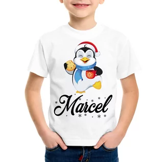 Koszulki dla chłopców - Pingwin - koszulka świąteczna - grafika 1
