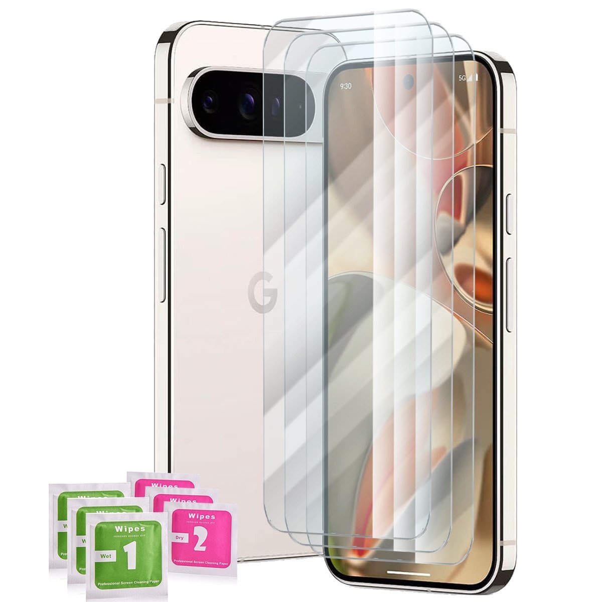 ZESTAW 3x SZKŁO HARTOWANE do Google Pixel 9 / 9 Pro 9H 2,5D SZYBKA MOCNE