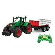 Zabawki zdalnie sterowane - Askato Traktor z przyczepą na radio (ładowarka) 111414 - miniaturka - grafika 1