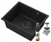 Zlewozmywaki - Granitan Manado Czarny Podblatowy Zlew Czarny Podwieszany 50 - miniaturka - grafika 1