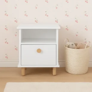 Szafka nocna biała Lumi - Szafy i szafki dla dzieci - miniaturka - grafika 1