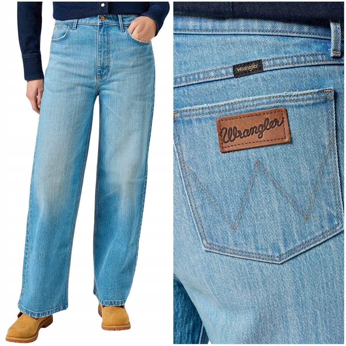 Wrangler LOOSE STRAIGHT luźne wysokie damskie spodnie jeansowe W26 L30