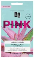 Maseczki do twarzy - AA Aloes Pink oczyszczająco-nawilżająca maska musująca 2x4g - miniaturka - grafika 1