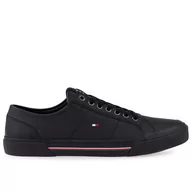 Buty sportowe męskie - Buty Tommy Hilfiger Core Corporate Vulc FM0FM04561-BDS - czarne - miniaturka - grafika 1