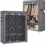 Szafy - SZAFA TEKSTYLNA SKŁADANA MATERIAŁOWA GARDEROBA 130x167cm - miniaturka - grafika 1