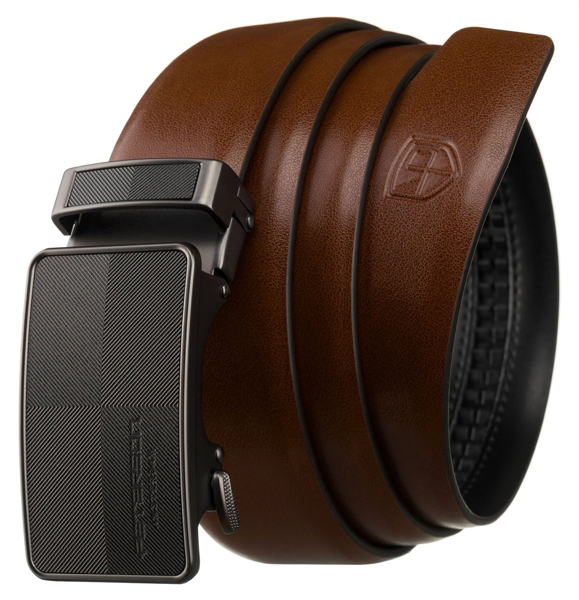 Skórzany pasek męski do spodni garnituru 125 elegancki automatyczny casualowy czarna klamra