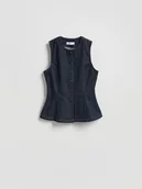 Marynarki i żakiety damskie - Reserved - Jeansowa kamizelka - granatowy - miniaturka - grafika 1