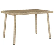Stoły ogrodowe - vidaXL Stolik kawowy ogrodowy prostokątny beżowy 60x40x37cm polirattan - miniaturka - grafika 1