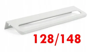 Uchwyt meblowy krawędziowy BIAŁY 128/148mm lekki wytrzymały do szafek UA08 - Meble modułowe i akcesoria - miniaturka - grafika 1