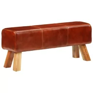 Ławki do przedpokoju - vidaXL Kozioł gimnastyczny, brązowy, 110 cm, skóra i lite drewno mango - miniaturka - grafika 1