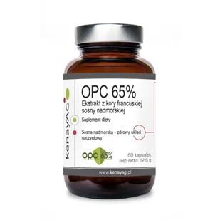 Kenay I.N.C. Agency B.V., Holandia Ekstrakt z kory francuskiej sosny morskiej OPC 65% 100mg 60 kapsułek - Suplementy naturalne - miniaturka - grafika 1