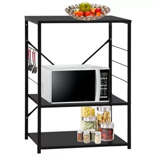 vidaXL Szafka na mikrofalówkę, czarna, 60x39,6x79,5 cm - Meble modułowe i akcesoria - miniaturka - grafika 1