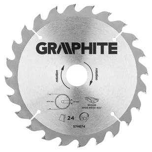 Graphite tarcza do drewna 200mm 24 zęby widia 57H674 - Tarcze do pił - miniaturka - grafika 2