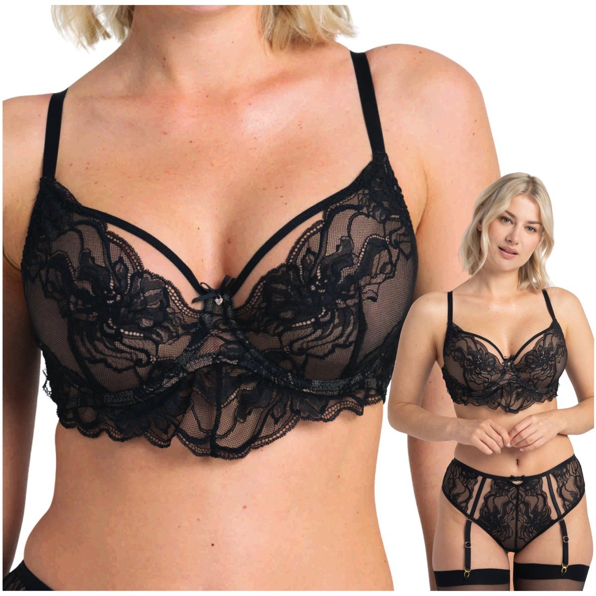 Biustonosz miękki zmysłowy półgorset koronkowy Samanta Mystery A123 65J