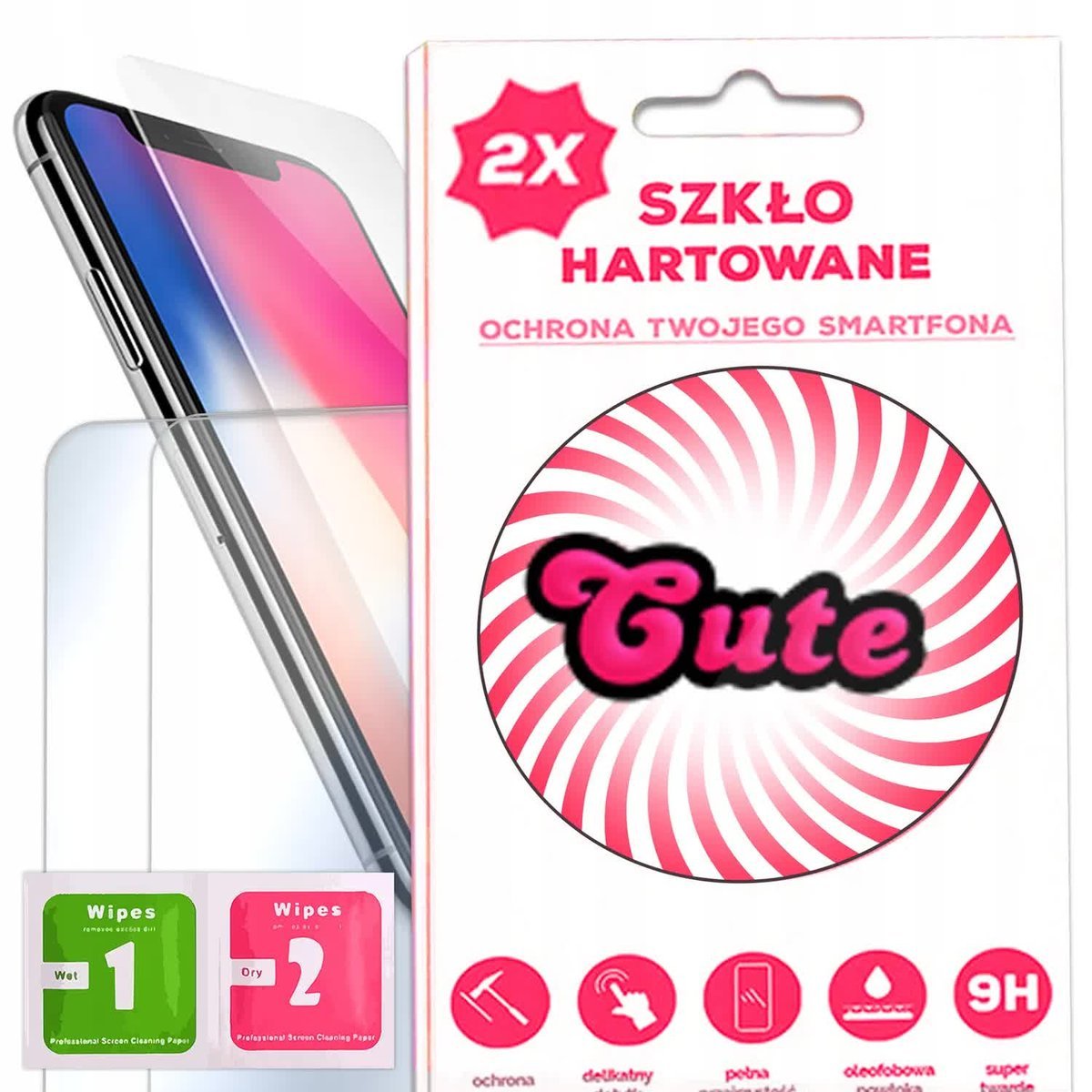 2 SZKŁA HARTOWANE OCHRONA 9H LCD DO IPHONE 14