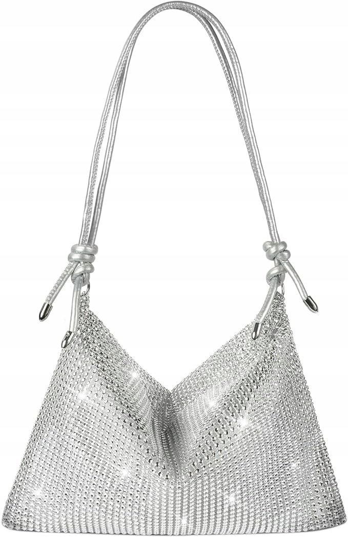 MODNA TOREBKA NA RAMIĘ MAŁA BŁYSZCZĄCA TORBA DAMSKA WIECZOROWA ZDOBIONA