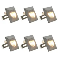 Lampy ogrodowe - vidaXL Lampy ścienne zewnętrzne LED, 6 szt., 5 W, srebrne, kwadratowe - miniaturka - grafika 1