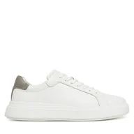Sneakersy męskie - Sneakersy Calvin Klein Low Top Lace Up Lth HM0HM01016 Biały - miniaturka - grafika 1