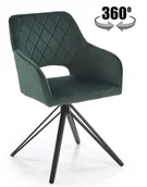Krzesła - Krzesło obrotowe z podłokietnikami K535 ciemna zieleń, na podstawie typu pająk - miniaturka - grafika 1