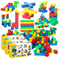 Układanki dla dzieci - Klocki Magnetyczne KOSTKI 3D Budowlane Konstrukcyjne Kolorowe Magnesy Układanka 207 elementów - miniaturka - grafika 1
