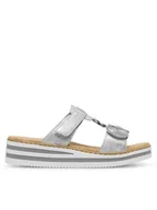 Klapki i japonki damskie - Rieker Klapki V02K3-40 Srebrny - miniaturka - grafika 1