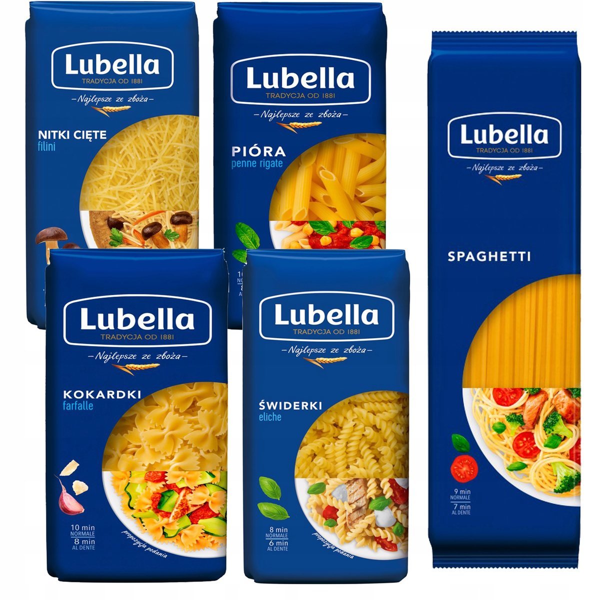 Lubella Mix 5 rodzai makaronów 400 g x 5 sztuk