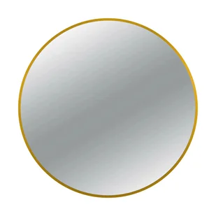 Lustro niepodświetlane okrągłe CORINA GOLD 80 cm, rama aluminiowa - Lustra - miniaturka - grafika 1