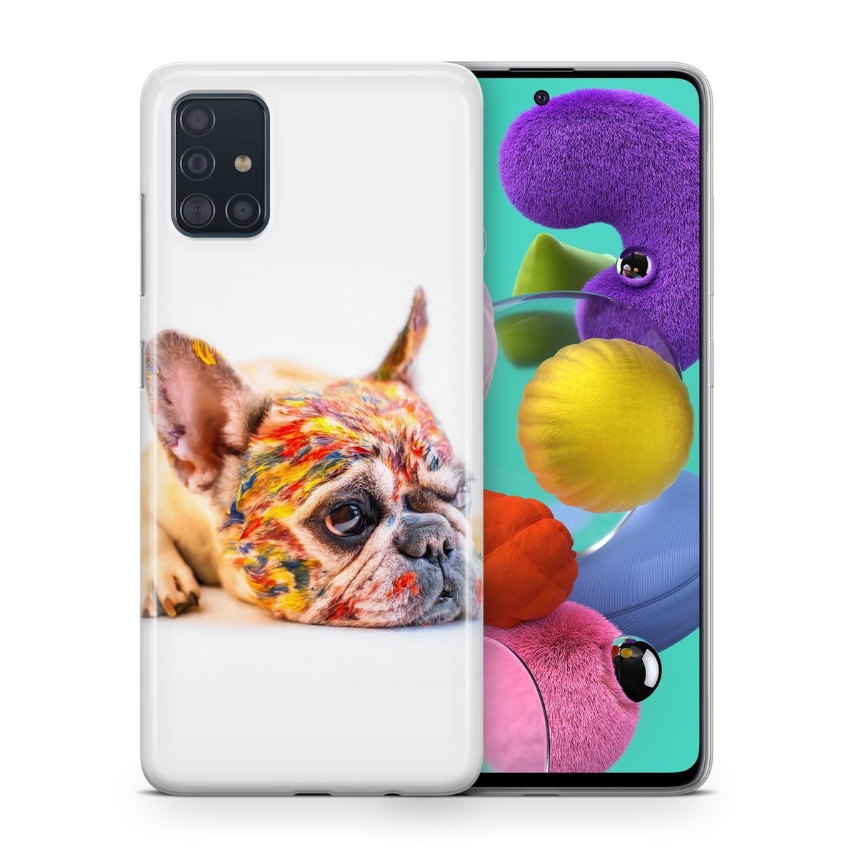 Etui na telefon komórkowy Samsung Galaxy Protective Case Cover Bumper Case Shell Ultra Thin, Model: Samsung Galaxy S20 Plus, Wybierz wzór: Bulldog Colourful